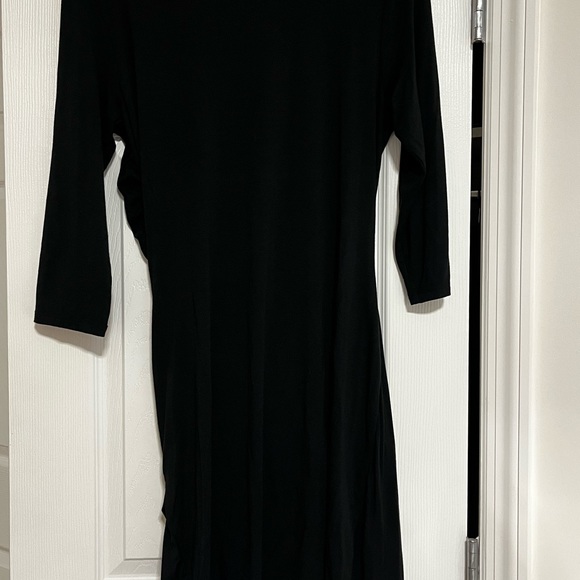 H&M Black cotton long sleeve dress with side cinching size L - Picture 3 of 6